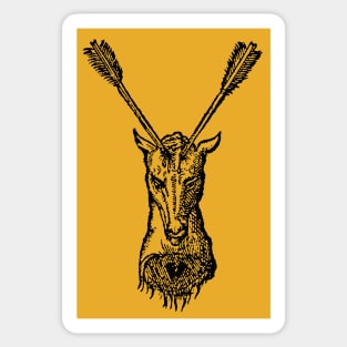 Deer ††††† Vintage Medieval Woodcut Style Illustration Sticker